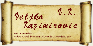 Veljko Kazimirović vizit kartica